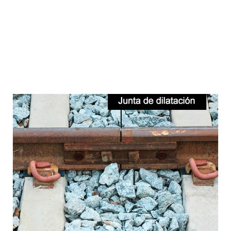 Junta de dilatación en vía de tren